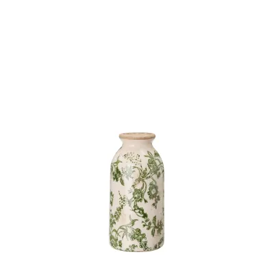 Ulla-vase-stoneware-with-white-bottom-and-green-flower-pattern-small-from-Wikholm-Form