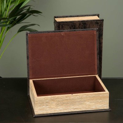 Book, leather, hidden compartment - A lot decoration