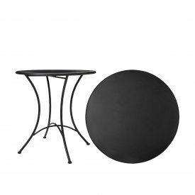 Runt svart metallbord Amalfi från Wikholm Form för trädgård