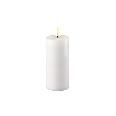 LED Blockljus Ø5x10 cm, Vit - Deluxe Homeart