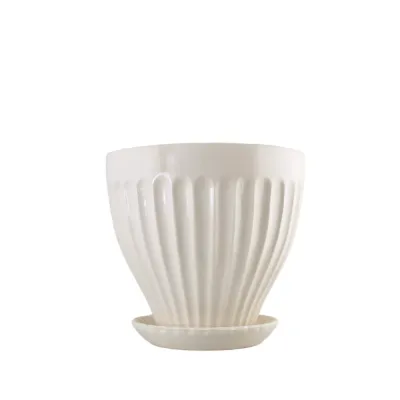 anna-pot-Ø17cm-with-tray-creamy-white