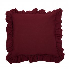 Kuddfodral Vide med Volang Vinröd 45x45 cm – Fondaco