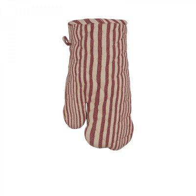 Pot Mitt Karin, red striped - Fondaco