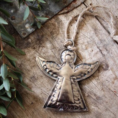 Hanging angel, galvanized - Majas Cottage