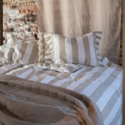 Tove Pillowcase, 50x60 cm, Linen & Off-white - Fondaco