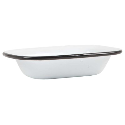 Soap dish, enamel, with strainer - Ib Laursen