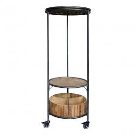 vagn-i metall-och-trä-för-display-eller-förvaring