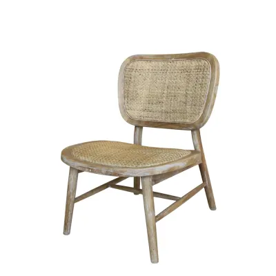 Loungestol med rotting, Natur - Chic Antique