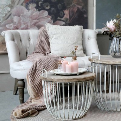 French sofa, linen fabric - Chic Antique