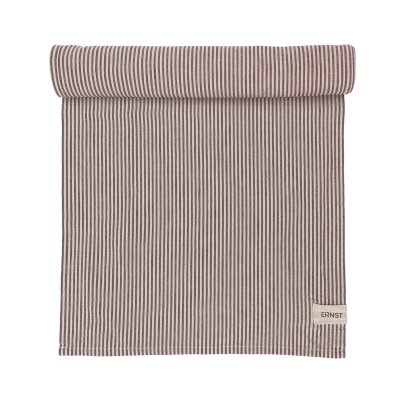 Löpare i smalrandigt rött och beige från Ernst.