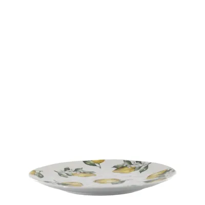 Classic cream-white dinner plate Maison Lemon in porcelain with a pattern of yellow lemons, diameter 27.5 cm.