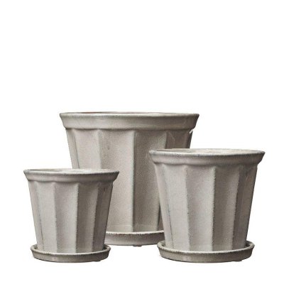 Pot Felina with tray, lightgrey, three sizes - Wikholm Form
