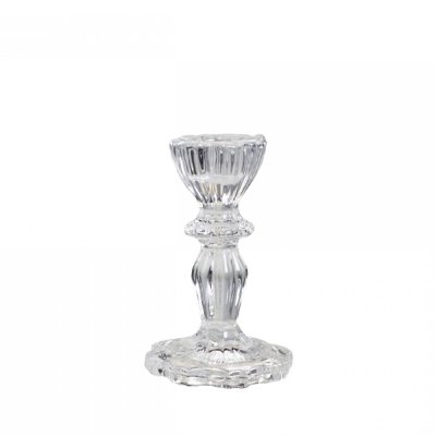 Glasljusstake med blomsterkant, H10 cm klar - Chic Antique