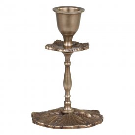 ljusstake-blomfot-antikmässing