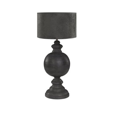 Lampfot Lazio, svarvad träfot, Antiksvart - Artwood