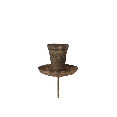 Freja Candleholder on stick, rusty brown - Wikholm Form