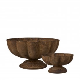 Planter bowl on foot Bloom Rust brown - Wikholm Form