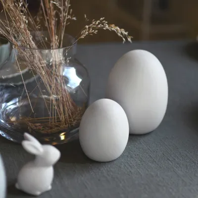 Ägg Bjuv, H8 cm, vit - Storefactory