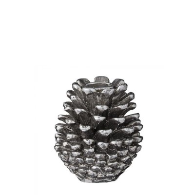 Candlestick Serafina Pine cone, Antique Silver - Lene Bjerre