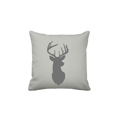 Pillow Case Oh Deer, 50x50 cm, Charcoal on gray - Krasilnikoff