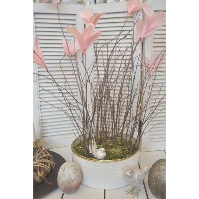 Feather flower, light pink, 12 pcs - A lot decoration