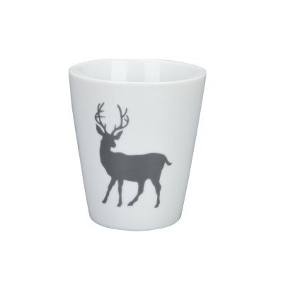 Happy Mug Winter Lodge, White & Grey - Krasilnikoff