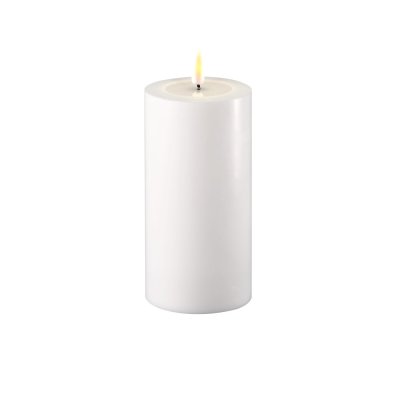 LED Blockljus Ø7,5x15 cm, Vit - Deluxe Homeart