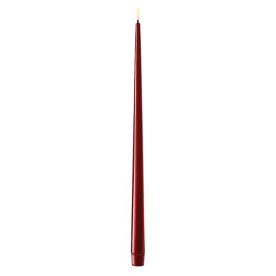 LED Dinner Candle Shiny, Ø2,2x38 cm, 2 pcs, Bordeaux - Deluxe Homeart