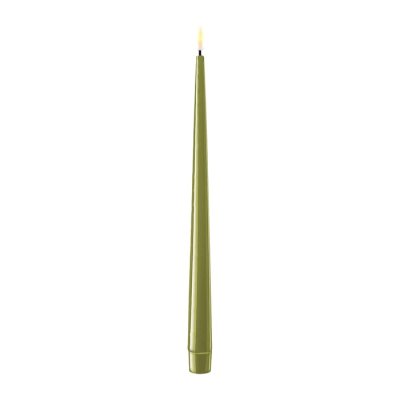 LED Kronljus lackad, H28 cm, 2-pack, Olivgrön - Deluxe Homeart