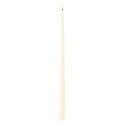 LED Dinner Candle Shiny, Ø2,2x38 cm, 2 pcs, Cream - Deluxe Homeart