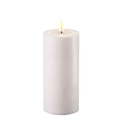 LED Blockljus Utomhus, Ø7,5x15 cm, Vit - Deluxe Homeart