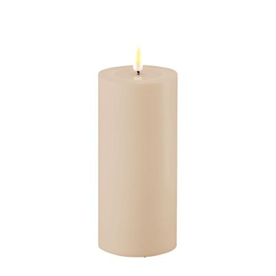 LED Blockljus Utomhus, Ø7,5x15 cm, Sand - Deluxe Homeart