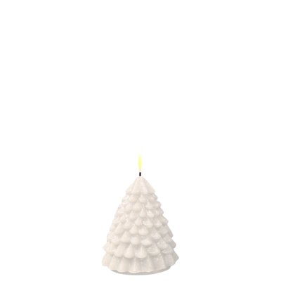 LED Blockljus Julgran, Ø8,5x11,5 cm, vit - Deluxe Homeart