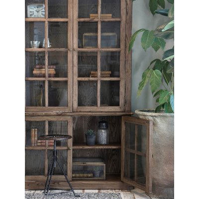 Stort Vitrinskåp Marseille 8 dörrar Natur – Chic Antique