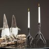 Candlestick Reindeer Horn, Brownish black, two sizes - A lot decoration