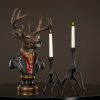Candlestick Reindeer Horn, Brownish black, two sizes - A lot decoration