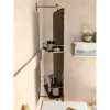 Väggspegel på arm med hyllor, H80 cm, antikmässing - Chic Antique