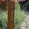 Skylt Välkommen, Stick i marken, Rost - Eldgarden