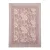 Rectangular patterned tea towel Sonia from Fondaco in soft pink cotton with floral pattern and ornate border, size 50x70 cm.