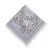 Square patterned cloth napkin Dante from Fondaco in cotton with blue and beige pattern and decorative border, size 45x45 cm.