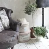 Round hat box, 5 sizes, brown - Vintage Paint