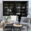 Stort Vitrinskåp Marseille 8 dörrar Svart – Chic Antique