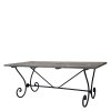 Matbord Snirkligt metallstativ, L200 cm, Antique natur - Chic Antique