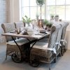 Matbord Snirkligt metallstativ, L200 cm, Antique natur - Chic Antique