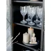 Vitrinskåp på hjul med glasluckor, Antiksvart - Chic Antique