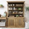 Rustic Marseille bookcase with doors at the bottom, in natural wood, from Chic Antique.