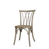 Klassisk fransk matstol i naturträ med kryssrygg från Chic Antique.