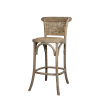 Fransk barstol med flätad sits och rygg naturfärgad från Chic Antique.