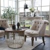 Fransk Fåtölj, Linne, beige - Chic Antique