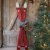 Decorative Skis Vintage with Sticks Antique Cherry - Chic Antique